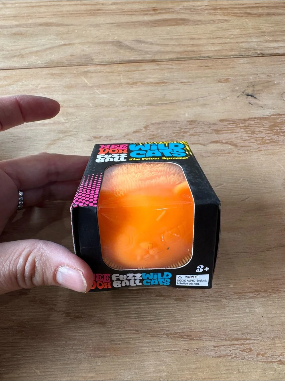 Needoh Fuzz Ball Wild Cats Orange Plush Squeezable Toy